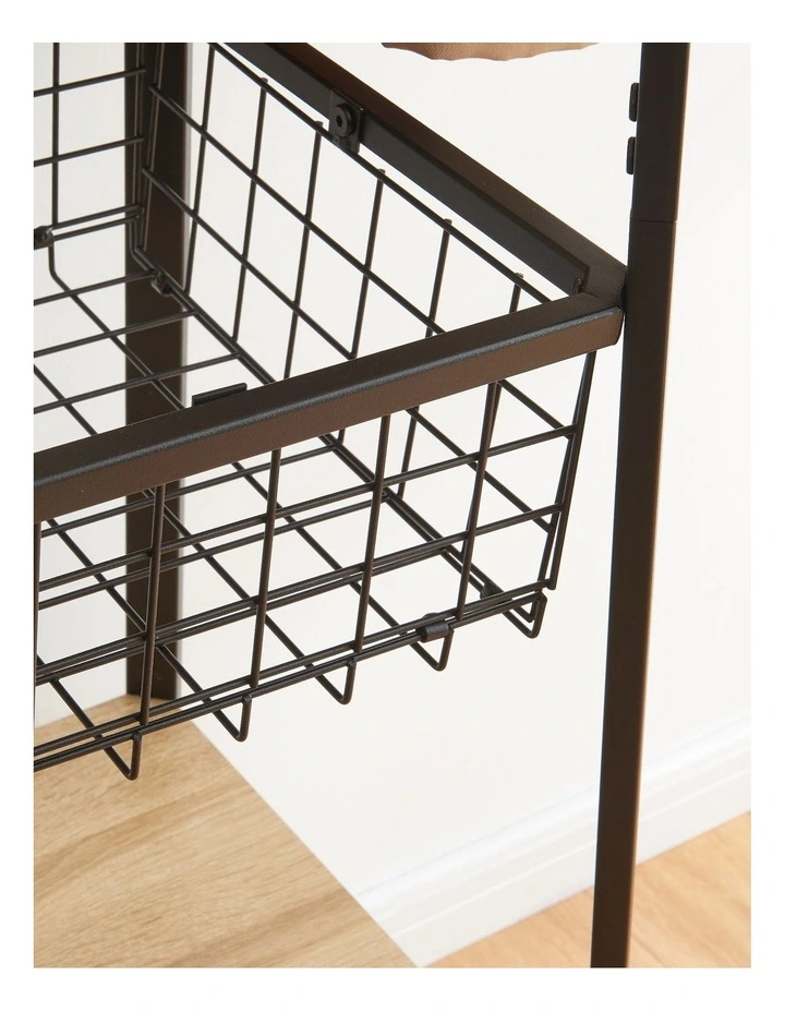 Entryway Coat Rack With Metal Basket in image 5