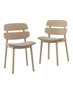 Daphne Dining Chairs PP Upholstered Seat Beige (set of 2)