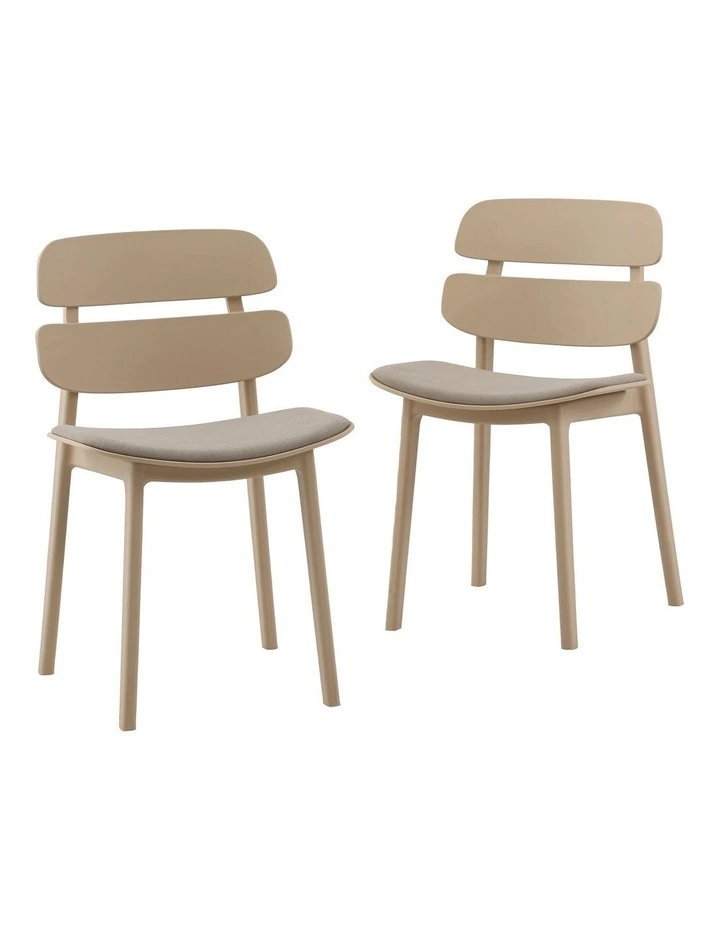 Daphne Dining Chairs PP Upholstered Seat Beige (set of 2) image 1
