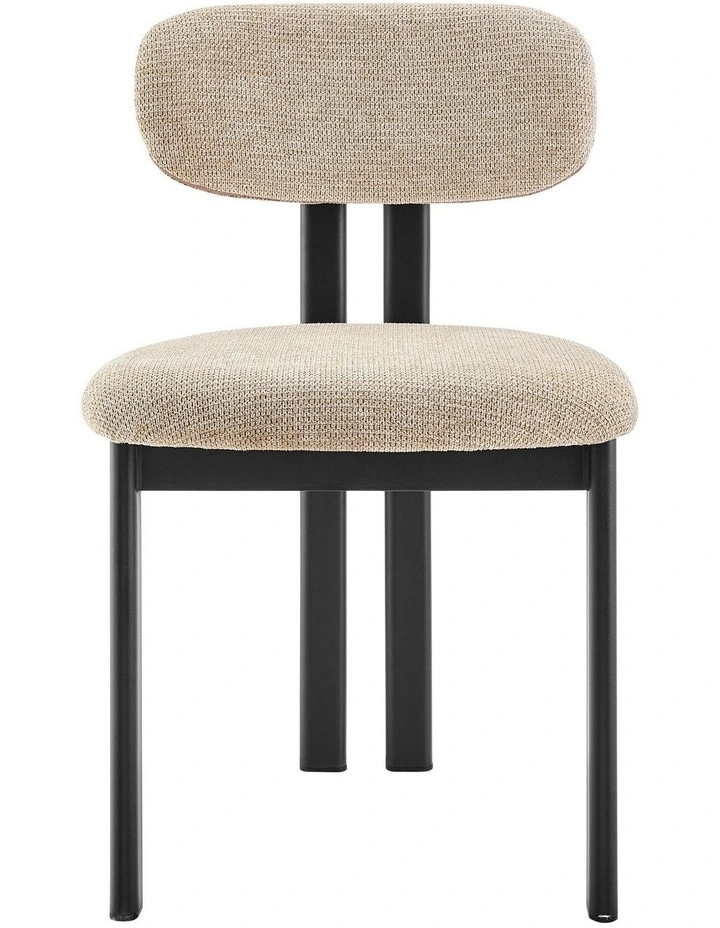 Hilda Dining Chairs Pair (Set of Two) Beige and Black image 3