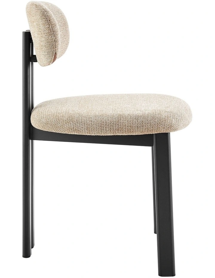 Hilda Dining Chairs Pair (Set of Two) Beige and Black image 4