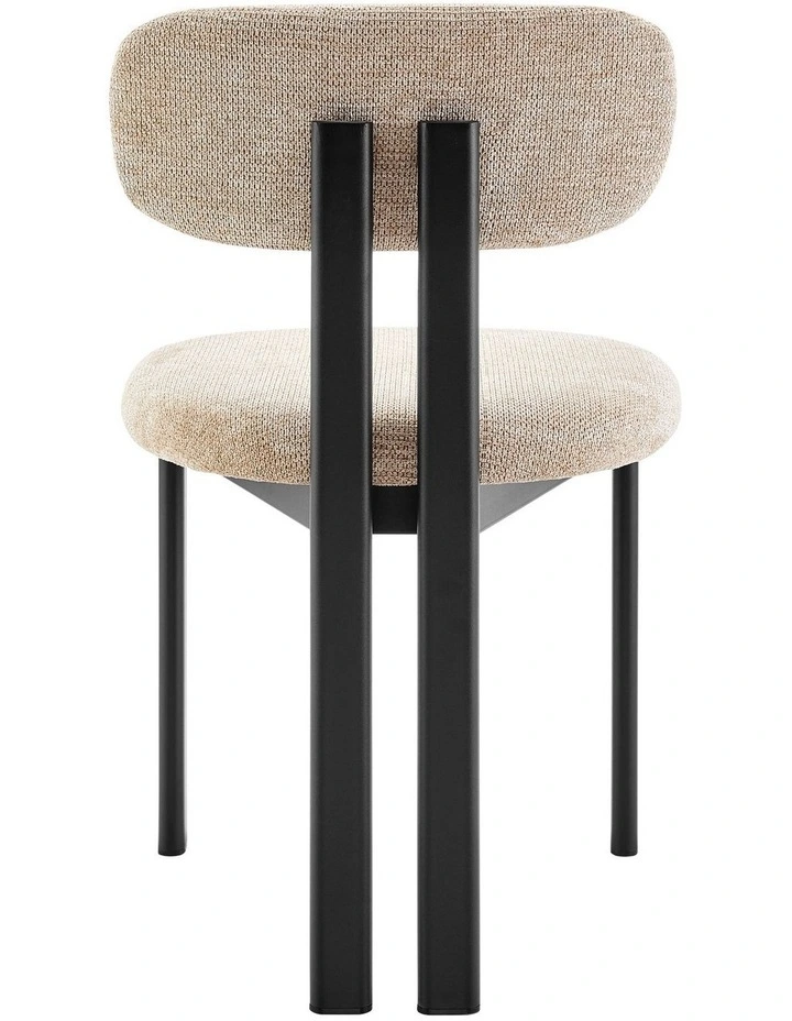 Hilda Dining Chairs Pair (Set of Two) Beige and Black image 5