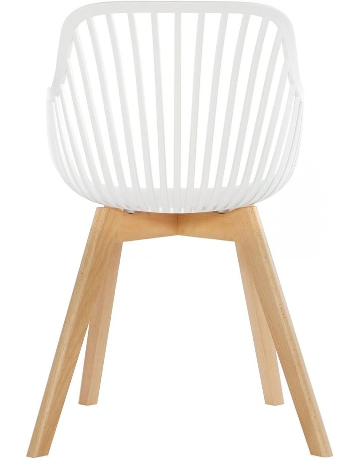 Lilian White Modern Dining Chairs with arms Wooden Legs (set of 2) image 5