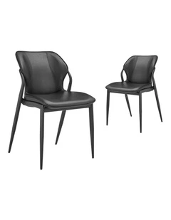 Elle Dining Chairs Pair (Set of Two) Black