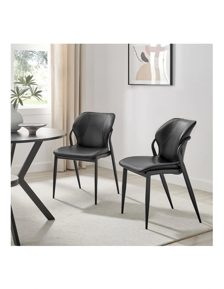 Elle Dining Chairs Pair (Set of Two) Black image 2
