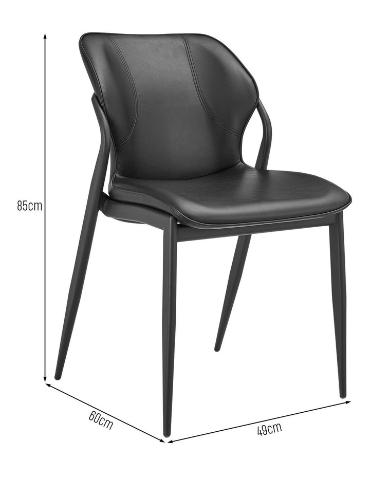 Elle Dining Chairs Pair (Set of Two) Black image 6