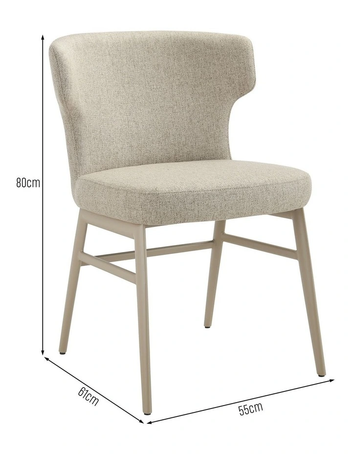 Madellene Dining Chairs Pair (Set of Two) Sand and Beige image 6