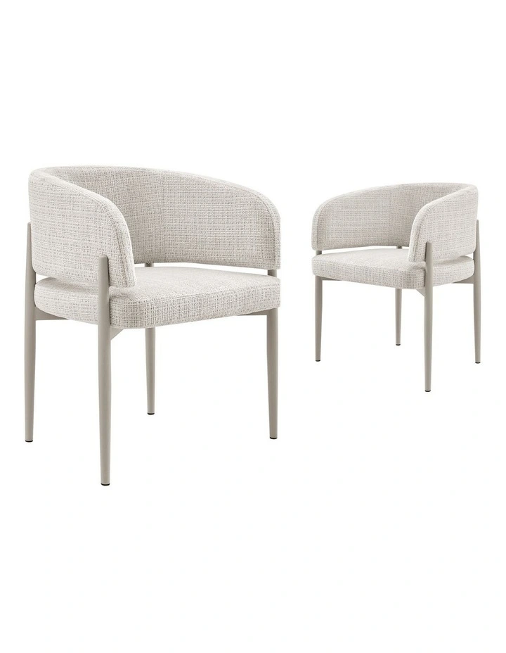 Darla Dining Chairs Pair (Set of Two) Cream and Grey image 1
