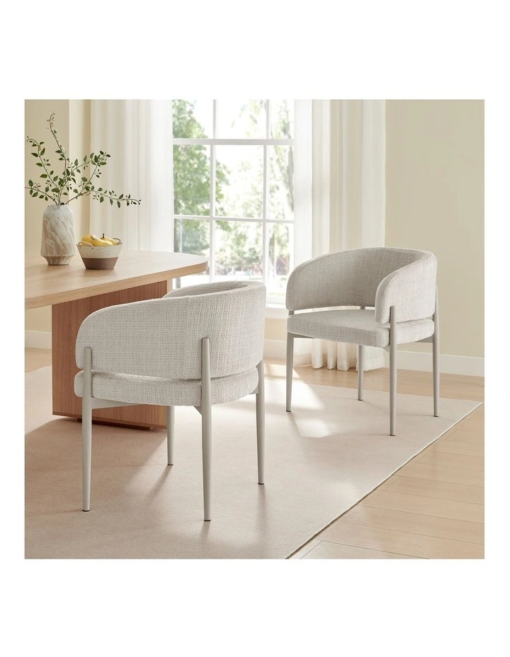 Darla Dining Chairs Pair (Set of Two) Cream and Grey image 2