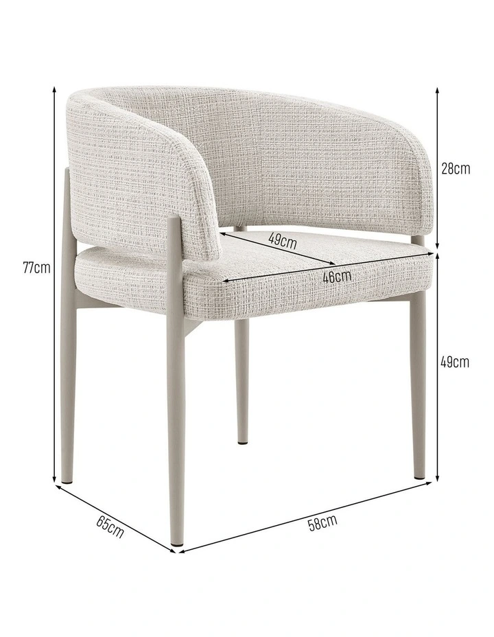 Darla Dining Chairs Pair (Set of Two) Cream and Grey image 6