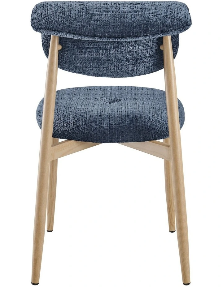 Sanya Dining Chairs Pair (Set of Two) Blue and Oak image 5
