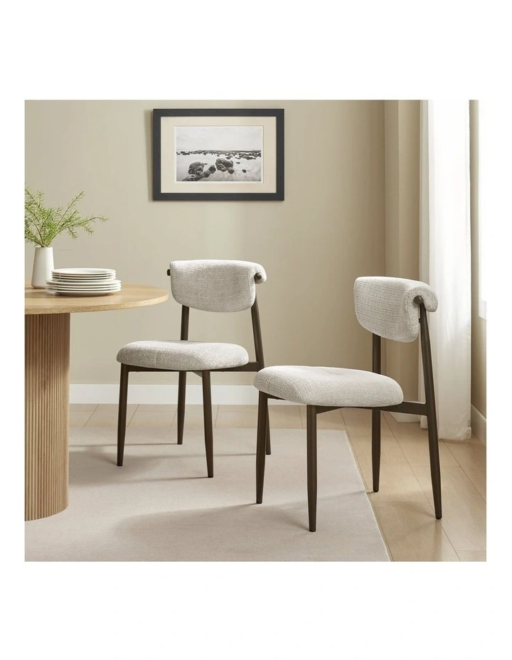 Sanya Dining Chairs Pair (Set of Two) Natural and Bronze image 2