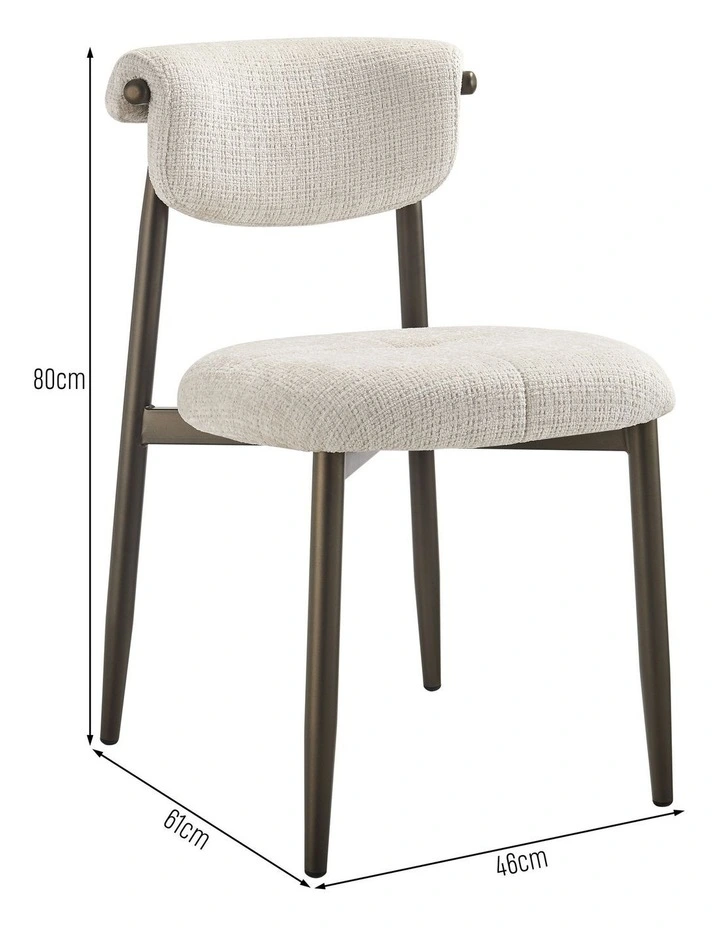Sanya Dining Chairs Pair (Set of Two) Natural and Bronze image 6