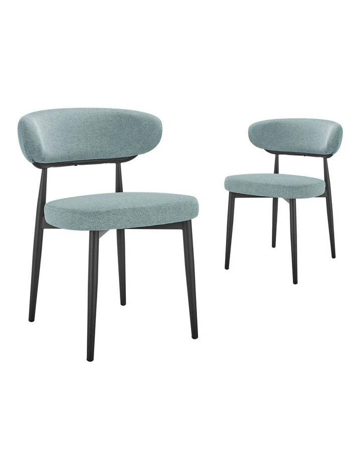 Kath Dining Chairs Pair (Set of Two) Teal and Black image 1