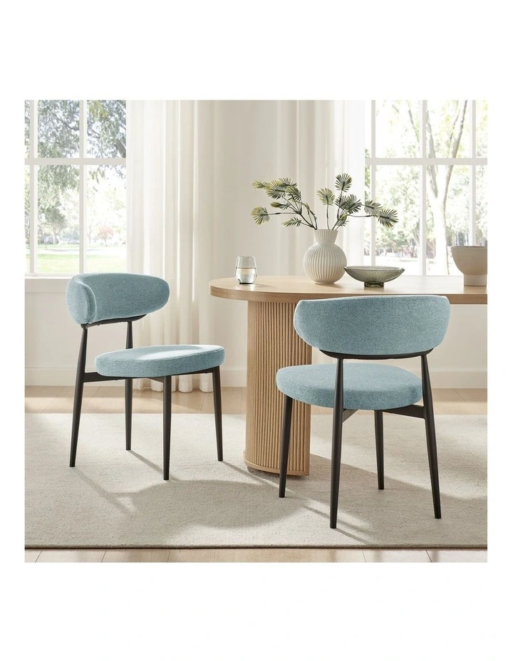 Kath Dining Chairs Pair (Set of Two) Teal and Black image 2
