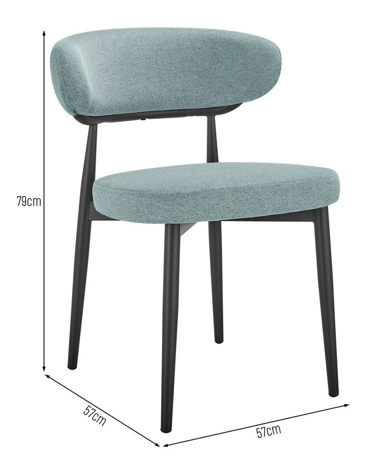 Kath Dining Chairs Pair (Set of Two) Teal and Black image 6