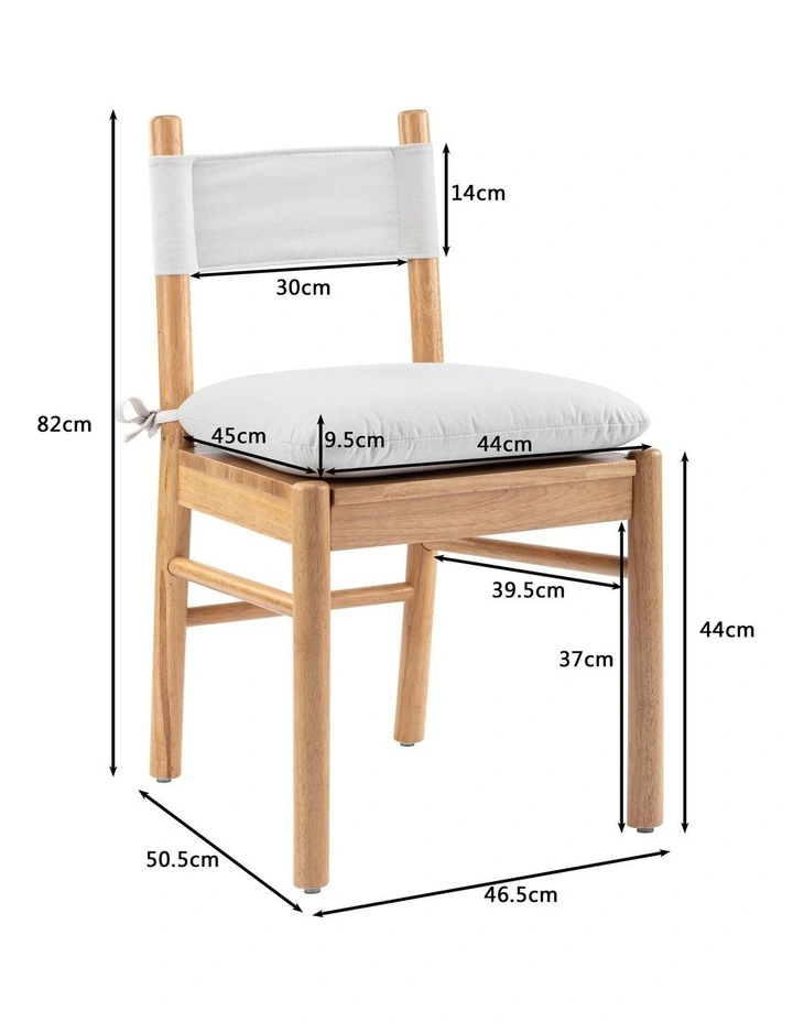 Harper Dining Chairs with Cushion Rubberwood (set of 2) image 7