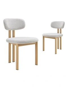 Hilda Dining Chairs Pair (Set of Two) Grey and Oak