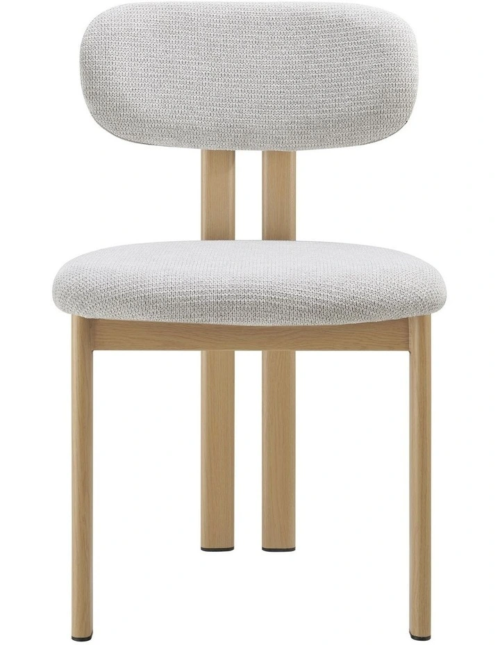 Hilda Dining Chairs Pair (Set of Two) Grey and Oak image 3
