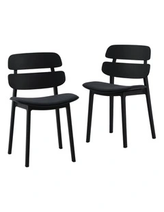Daphne Dining Chairs PP Upholstered Seat Black (set of 2)