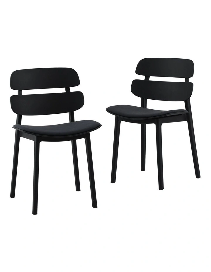 Daphne Dining Chairs PP Upholstered Seat Black (set of 2) image 1