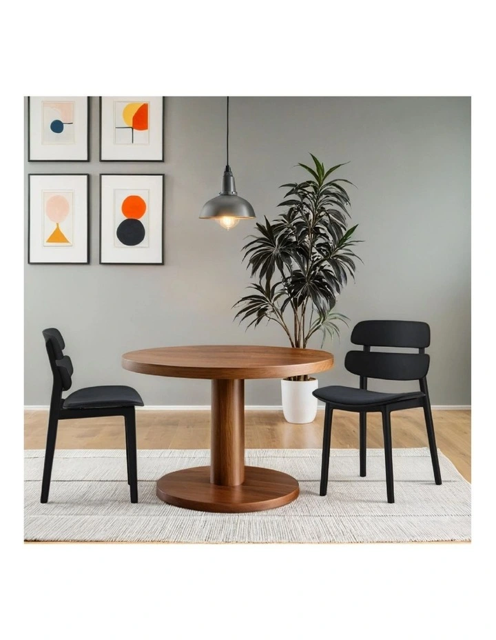 Daphne Dining Chairs PP Upholstered Seat Black (set of 2) image 2