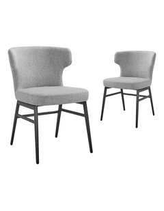 Madellene Dining Chairs Pair (Set of Two) Ash and Black