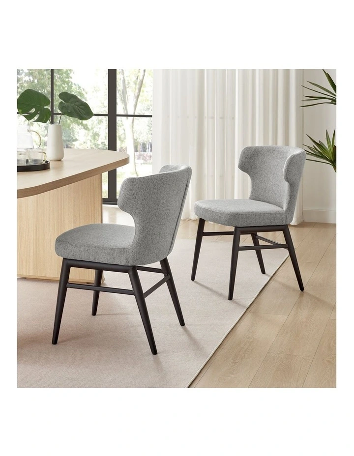Madellene Dining Chairs Pair (Set of Two) Ash and Black image 2