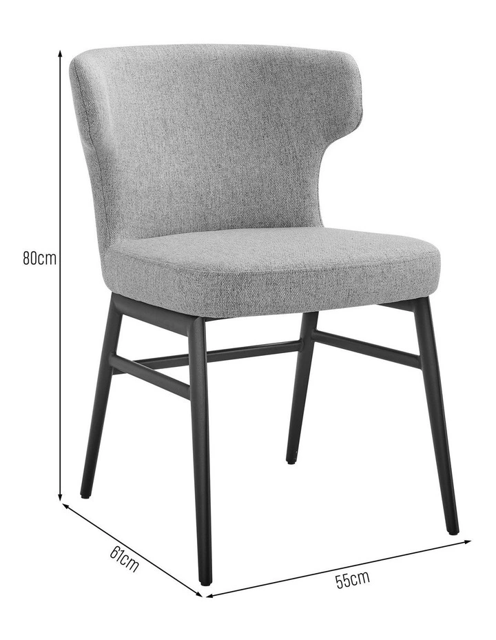 Madellene Dining Chairs Pair (Set of Two) Ash and Black image 6