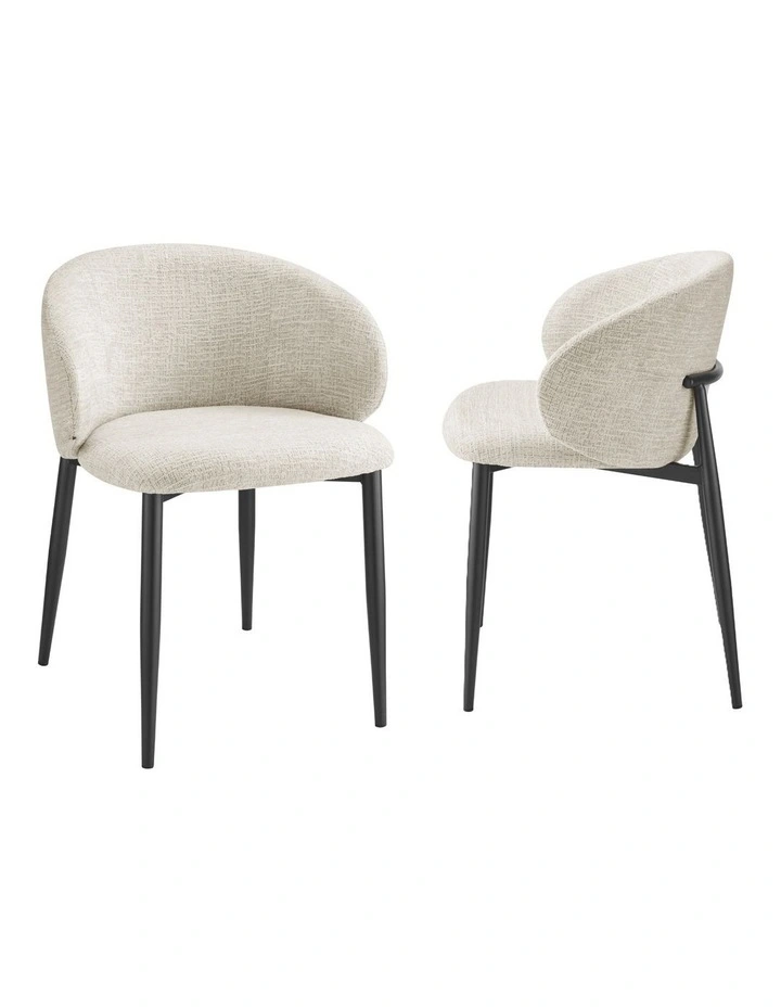 Marian Dining Chairs Pair (Set of 2) Beige image 1