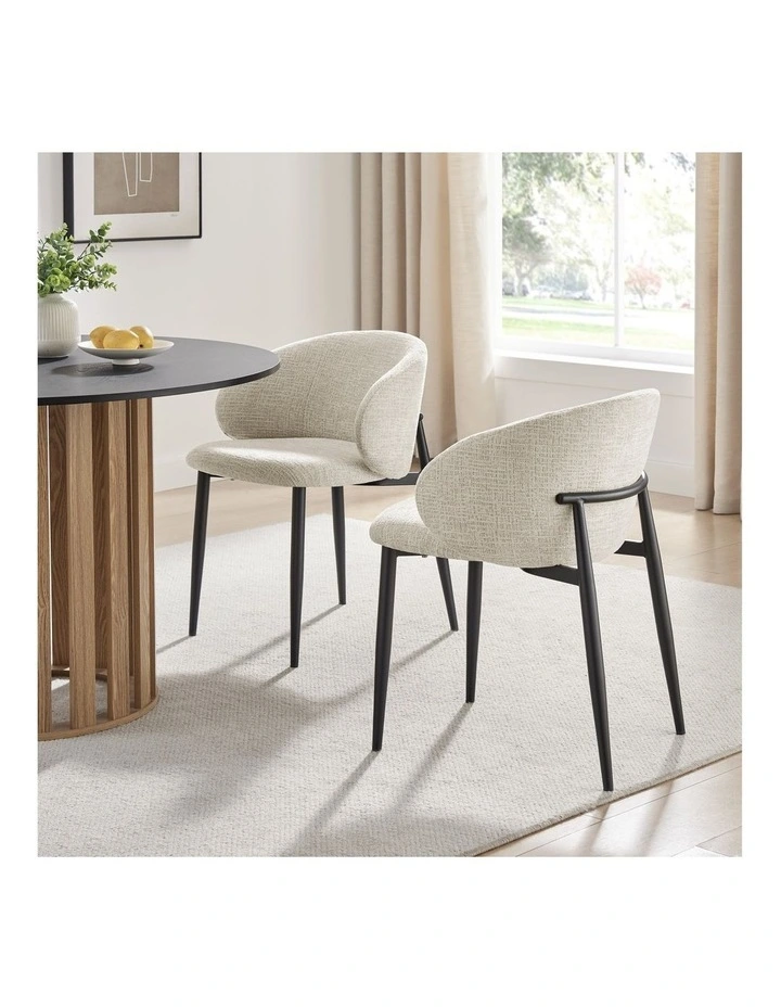Marian Dining Chairs Pair (Set of 2) Beige image 2