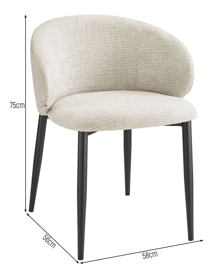 Marian Dining Chairs Pair (Set of 2) Beige image 7