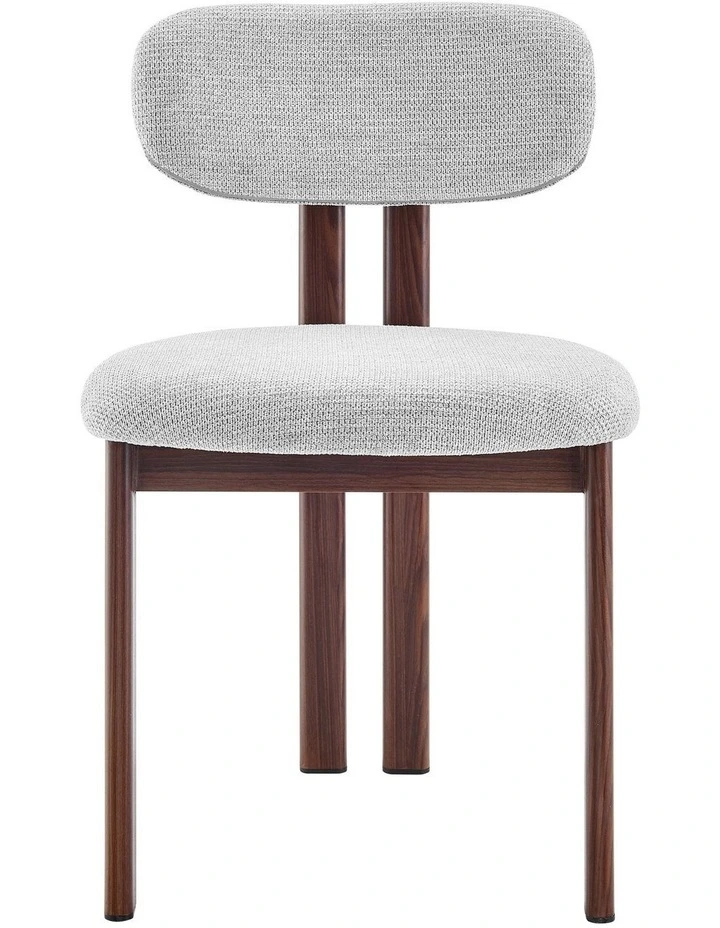 Hilda Dining Chairs Pair (Set of Two) Grey and Walnut image 3