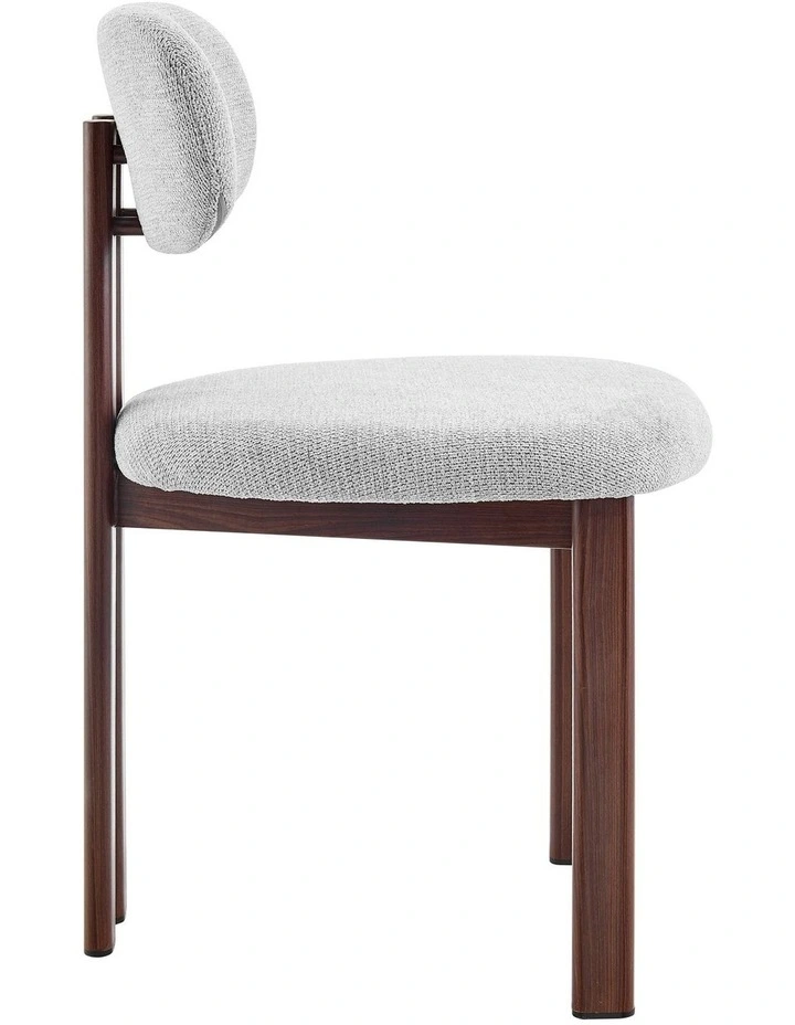 Hilda Dining Chairs Pair (Set of Two) Grey and Walnut image 4