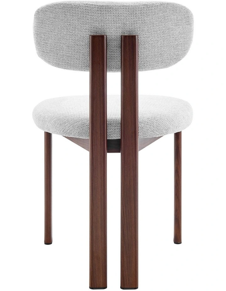 Hilda Dining Chairs Pair (Set of Two) Grey and Walnut image 5