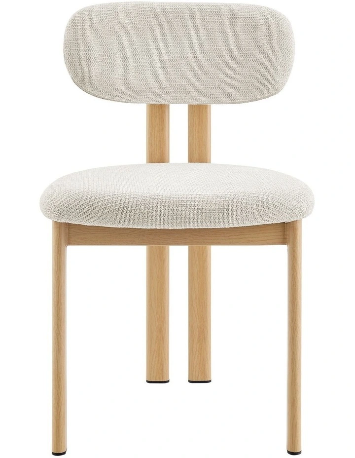 Hilda Dining Chairs Pair (Set of Two) Cream and Oak image 3