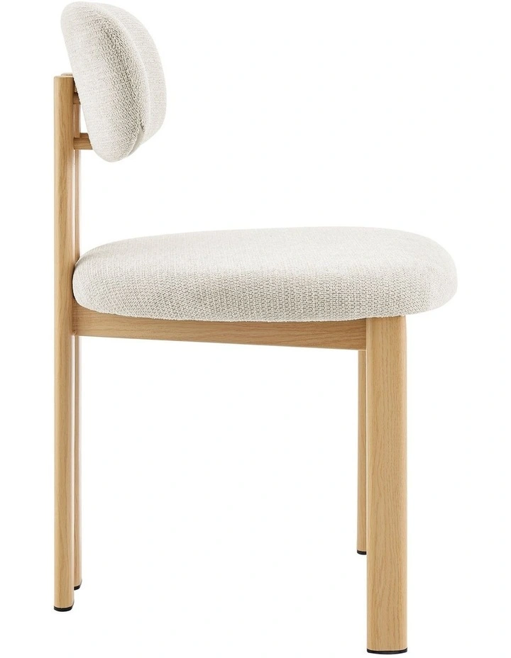 Hilda Dining Chairs Pair (Set of Two) Cream and Oak image 4