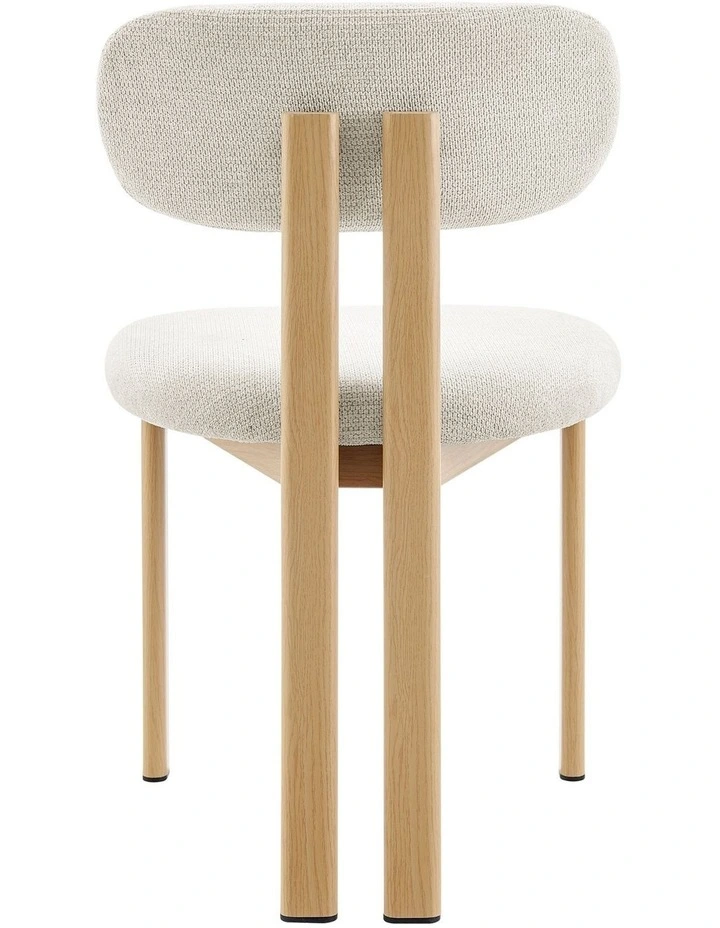 Hilda Dining Chairs Pair (Set of Two) Cream and Oak image 5