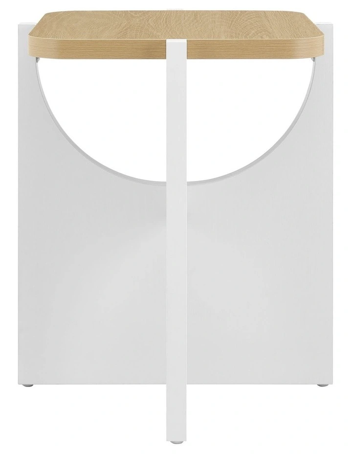 Chloe Side Table Modern White and Oak image 3