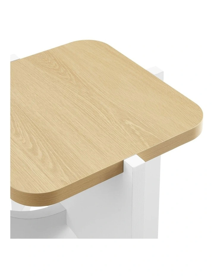 Chloe Side Table Modern White and Oak image 5