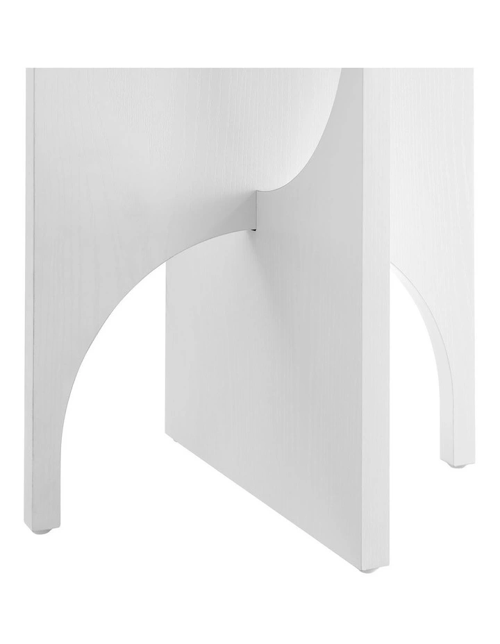 Chloe Side Table Modern White and Oak image 6