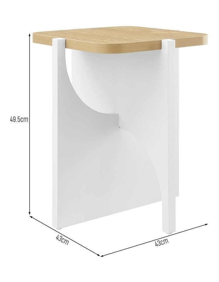 Chloe Side Table Modern White and Oak image 7