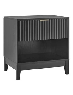 Adoria Bedside Unit Side Table 1 Drawer Black