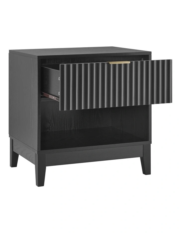 Adoria Bedside Unit Side Table 1 Drawer Black image 5