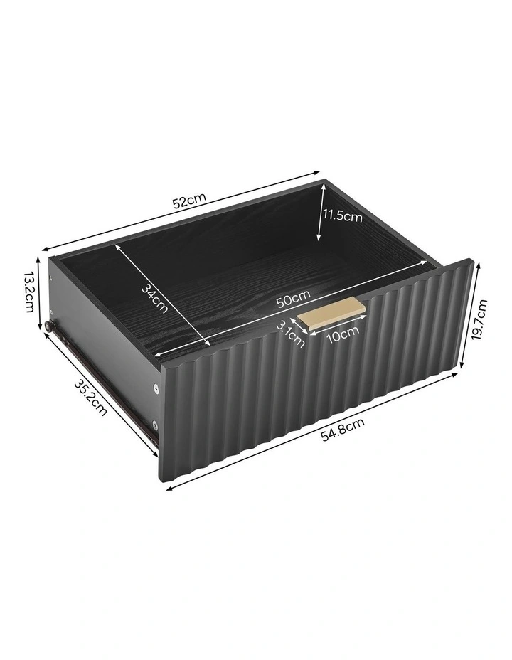 Adoria Bedside Unit Side Table 1 Drawer Black image 7