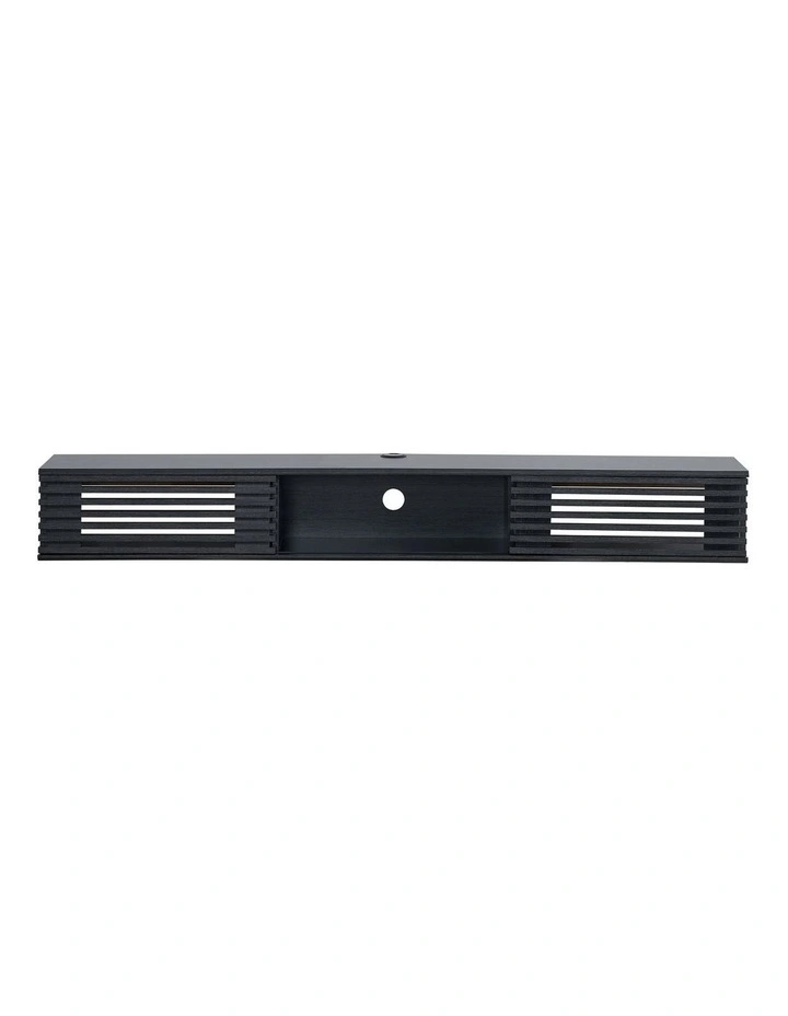 Clancy Wall Mount Entertainment TV Unit Floating 2 Doors 180cm Black image 4