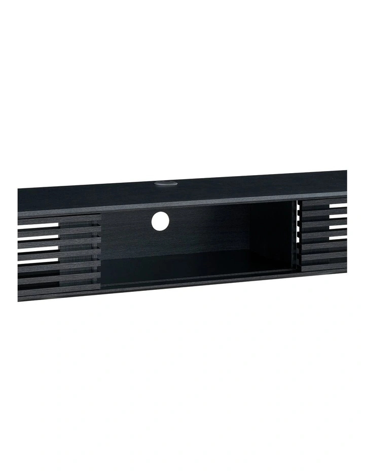 Clancy Wall Mount Entertainment TV Unit Floating 2 Doors 180cm Black image 6