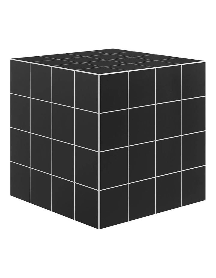Nash Side Table Cube Bedside Storage Black image 1