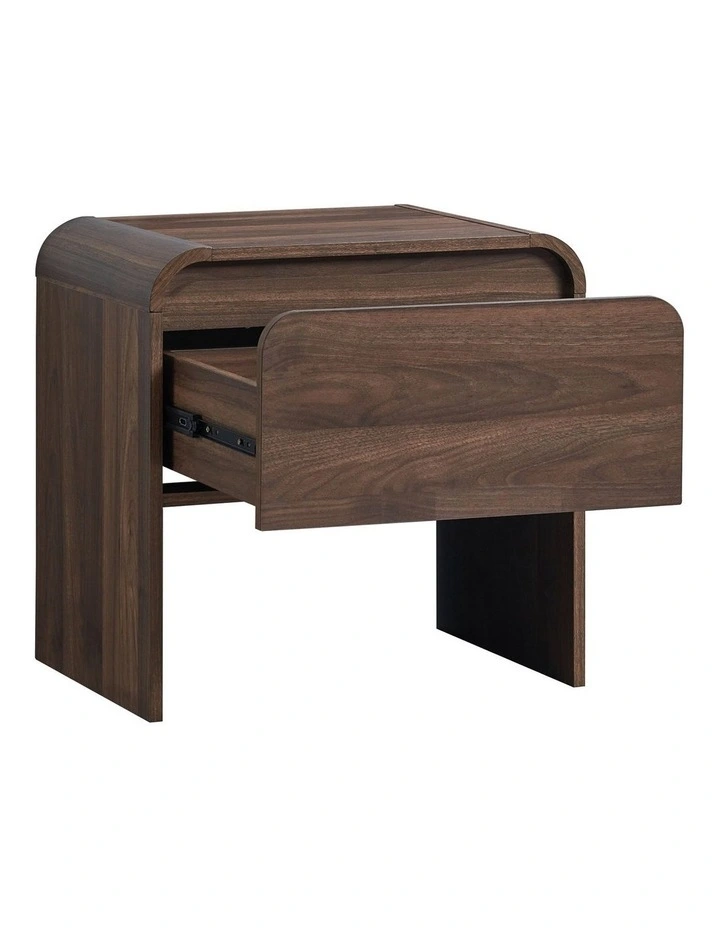 Natalya Bedside Unit Nightstand Side Table 1 Drawer Walnut image 3