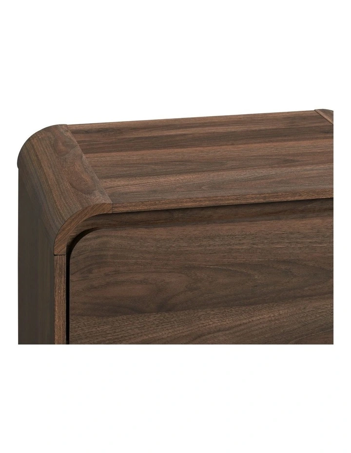 Natalya Bedside Unit Nightstand Side Table 1 Drawer Walnut image 4